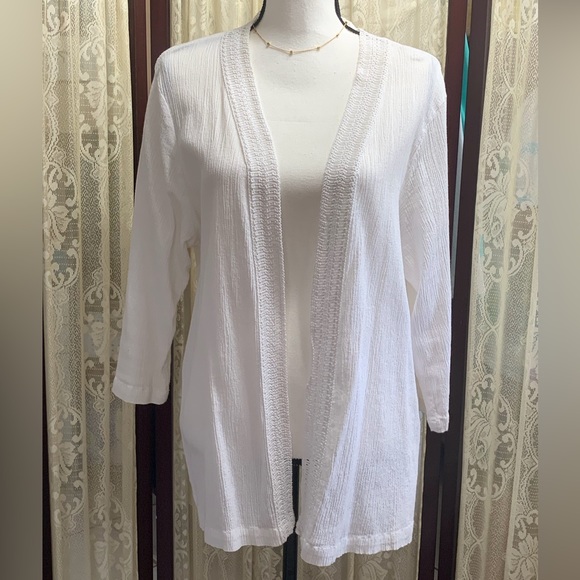 d & Co. DENIM & CO OPEN CARDIGAN STYLE SWIM COVERUP OR LIGHT JACKET - SZ X-LARGE - Picture 1 of 5